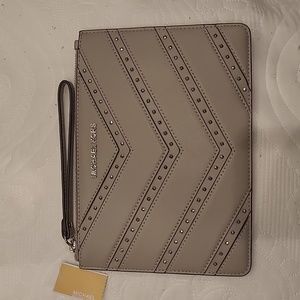 Michael kors gray studded clutch